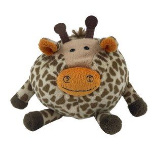 Goofballz Giraffe 7” Plush Round Ball Stuffed Animal Toy Orange Face Ears‎